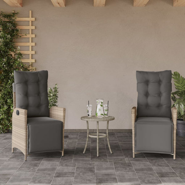 Verstellbare Gartensessel mit Fußteil, 2er Set