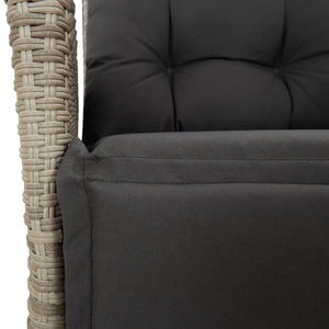 3-tlg. Bistro-Set Hellgrau Poly Rattan