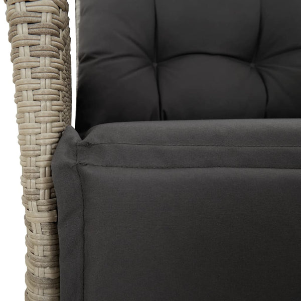 3-tlg. Bistro-Set Hellgrau Poly Rattan