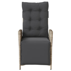 3-tlg. Bistro-Set Hellgrau Poly Rattan