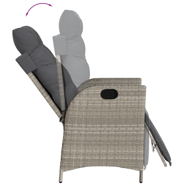 3-tlg. Bistro-Set Hellgrau Poly Rattan
