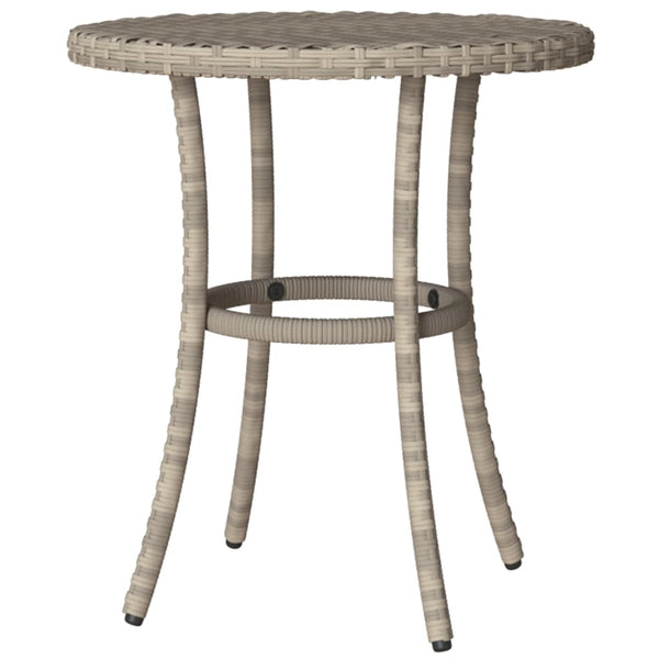 3-tlg. Bistro-Set Hellgrau Poly Rattan