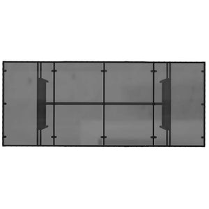 Schwarzer Gartentisch mit Glasplatte 190x80 cm
