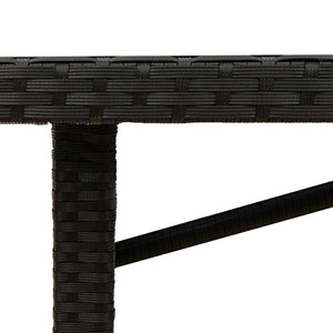 Schwarzer Gartentisch mit Glasplatte 190x80 cm