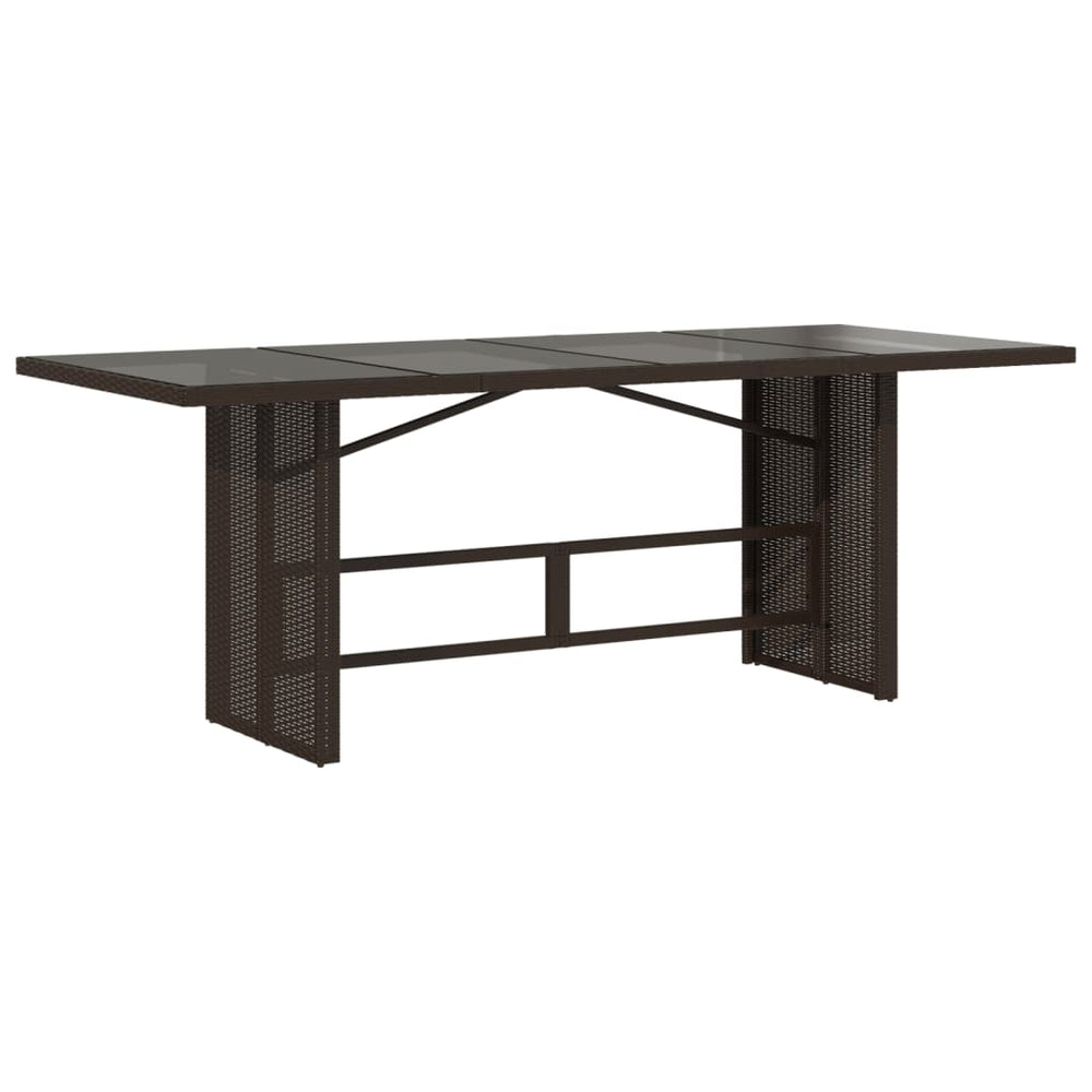 Gartentisch Braun Poly Rattan 190x80 cm