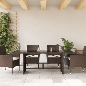 Gartentisch Braun Poly Rattan 190x80 cm