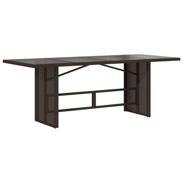 Gartentisch Braun Poly Rattan 190x80 cm