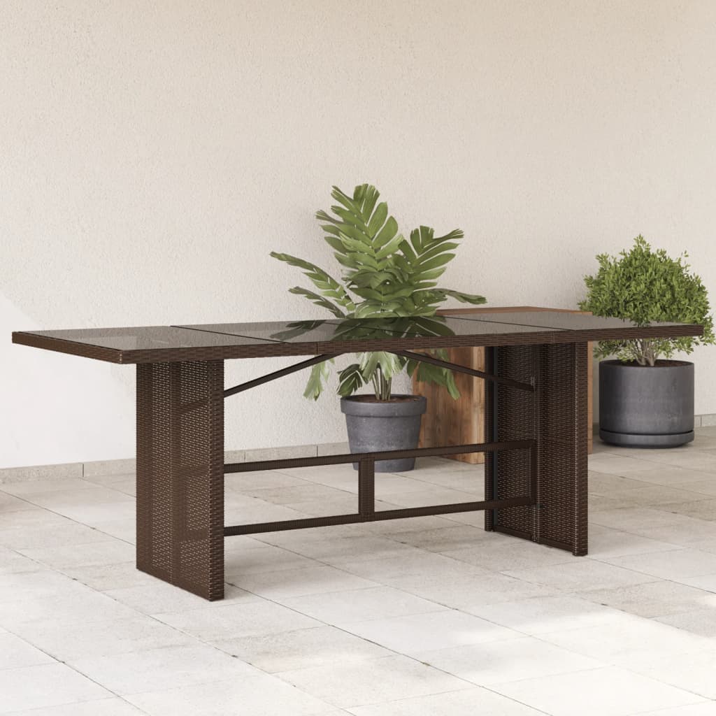 Gartentisch Braun Poly Rattan 190x80 cm