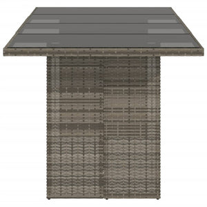 Gartentisch Grau mit Glasplatte 190x80 cm