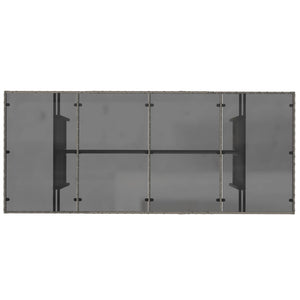 Gartentisch Grau mit Glasplatte 190x80 cm