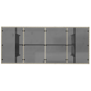 Gartentisch Hellgrau Poly Rattan mit Glasplatte 190 cm