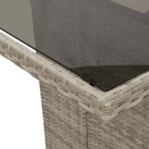 Gartentisch Hellgrau Poly Rattan mit Glasplatte 190 cm
