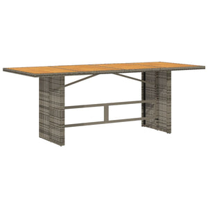 Gartentisch Akazie Grau 190x80cm Poly Rattan