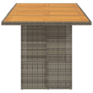Gartentisch Akazie Grau 190x80cm Poly Rattan