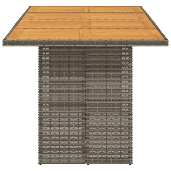 Gartentisch Akazie Grau 190x80cm Poly Rattan