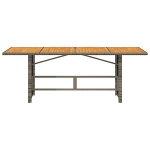 Gartentisch Akazie Grau 190x80cm Poly Rattan