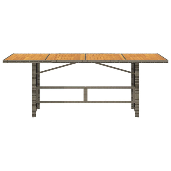 Gartentisch Akazie Grau 190x80cm Poly Rattan
