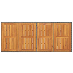 Gartentisch Akazie Grau 190x80cm Poly Rattan