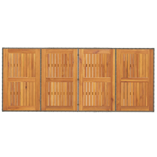 Gartentisch Akazie Grau 190x80cm Poly Rattan