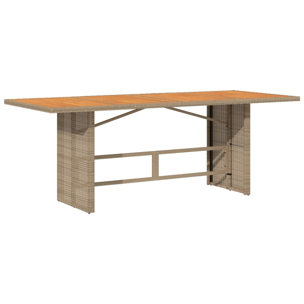 Akazienholz Gartentisch Poly Rattan 190 cm