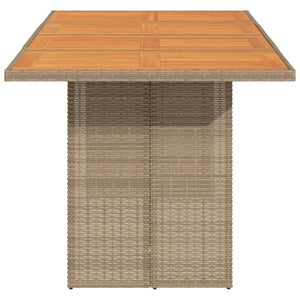Akazienholz Gartentisch Poly Rattan 190 cm