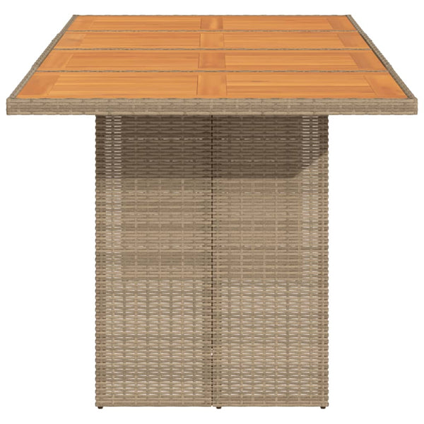 Akazienholz Gartentisch Poly Rattan 190 cm