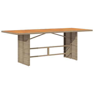 Akazienholz Gartentisch Poly Rattan 190 cm