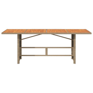 Akazienholz Gartentisch Poly Rattan 190 cm