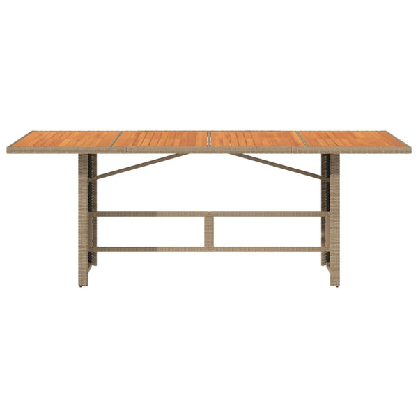 Akazienholz Gartentisch Poly Rattan 190 cm