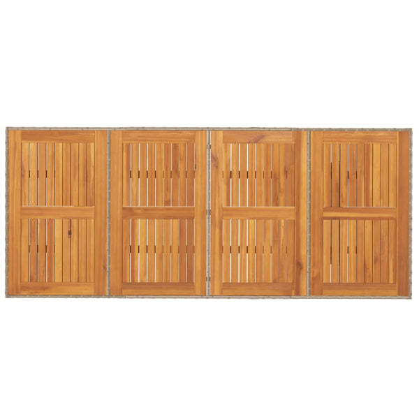 Akazienholz Gartentisch Poly Rattan 190 cm