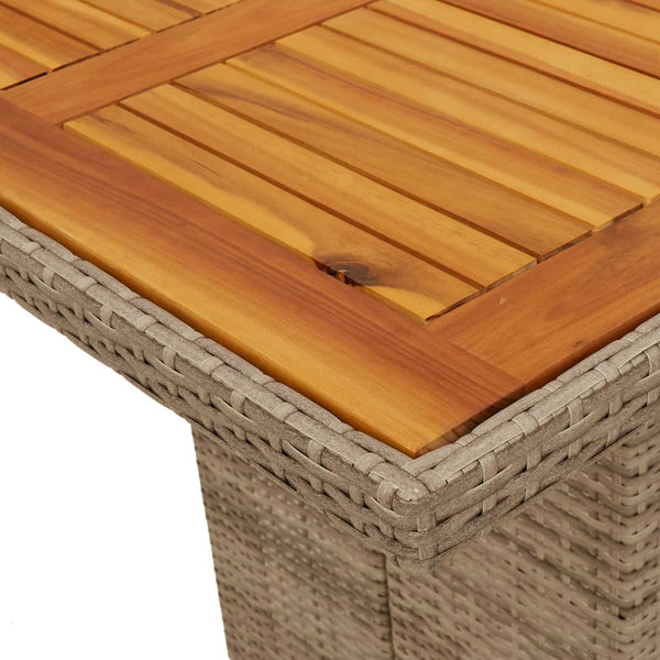 Akazienholz Gartentisch Poly Rattan 190 cm