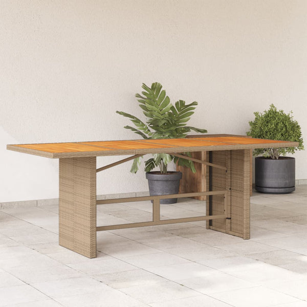 Akazienholz Gartentisch Poly Rattan 190 cm