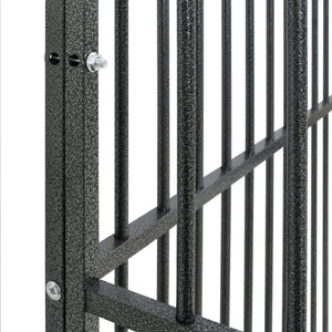 vidaXL Parc pour chien 12 pièces Acier galvanisé noir