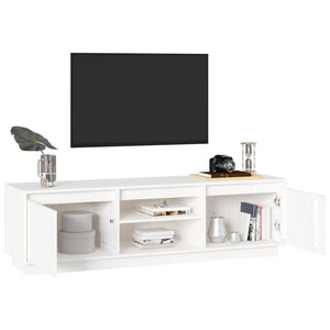 Weißer TV-Schrank 140 cm Kiefer Massivholz