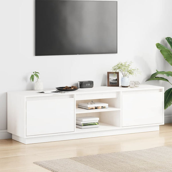 Weißer TV-Schrank 140 cm Kiefer Massivholz