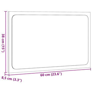 LED Badspiegel Sonoma Eiche 60 cm