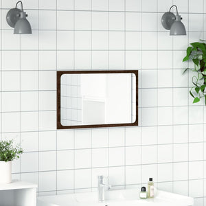 LED Badspiegel Braun Eiche 60cm