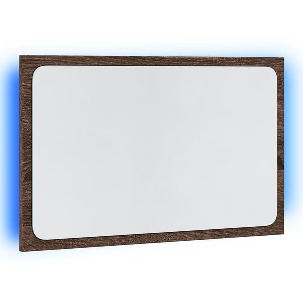 LED Badspiegel Braun Eiche 60cm