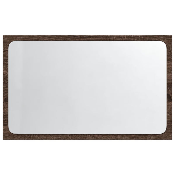 LED Badspiegel Braun Eiche 60cm