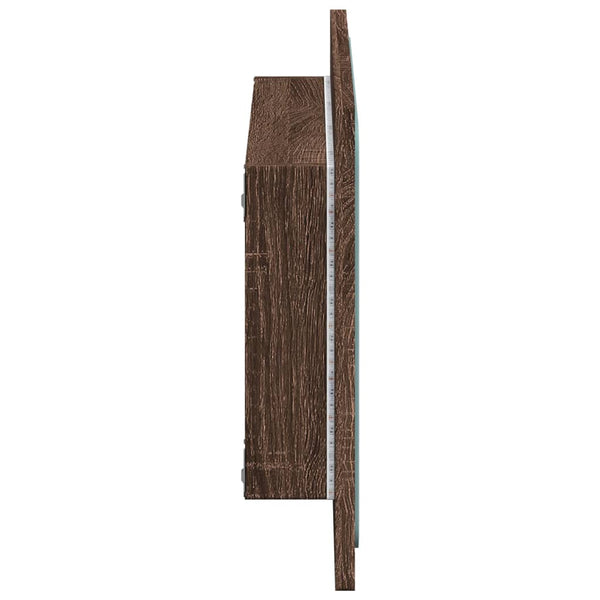 LED Badspiegel Braun Eiche 60cm