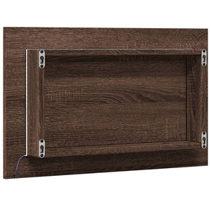 LED Badspiegel Braun Eiche 60cm