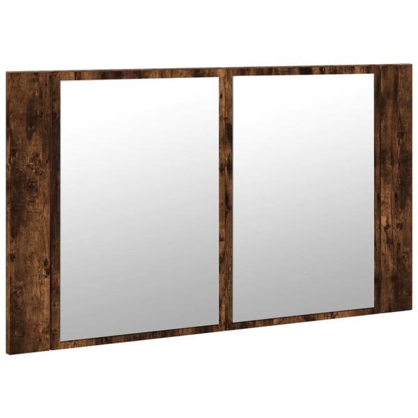 LED-Spiegelschrank Räuchereiche 80 cm
