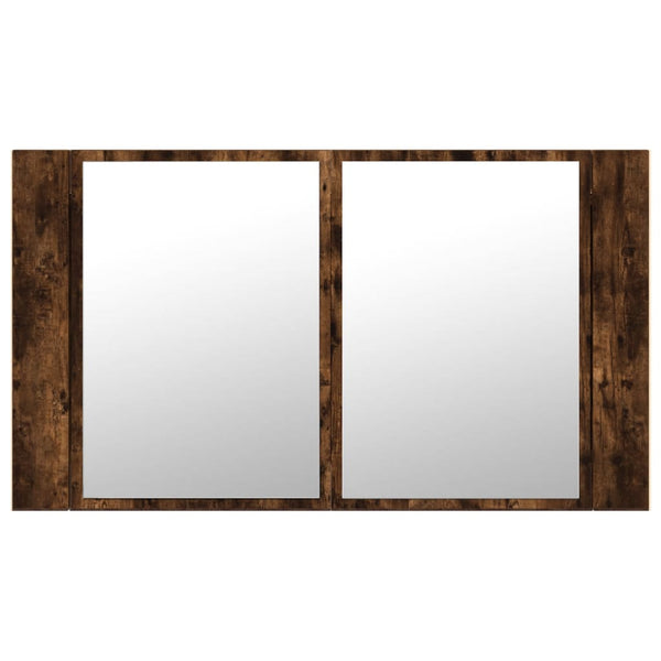 LED-Spiegelschrank Räuchereiche 80 cm