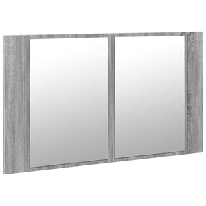 LED-Spiegelschrank Grau Sonoma 80 cm