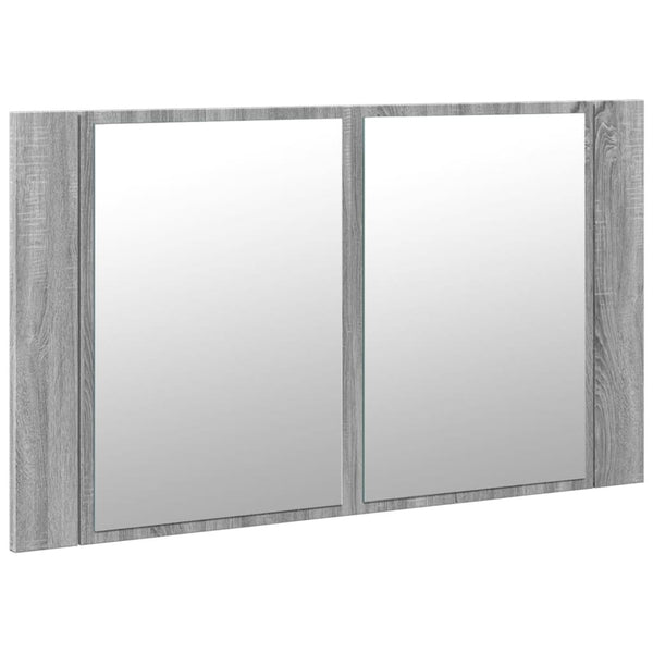 LED-Spiegelschrank Grau Sonoma 80 cm