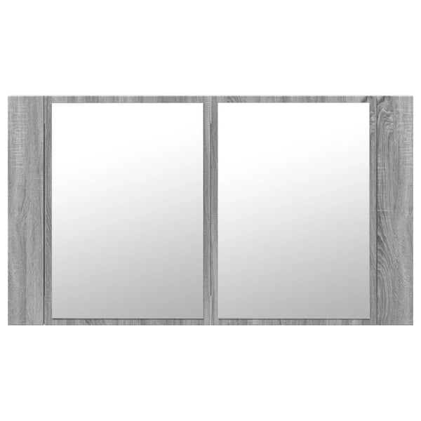 LED-Spiegelschrank Grau Sonoma 80 cm