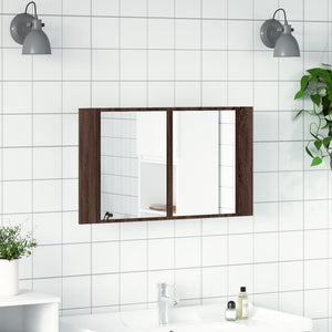 LED-Spiegelschrank Eichenoptik 80 cm