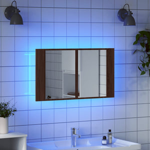 LED-Spiegelschrank Eichenoptik 80 cm