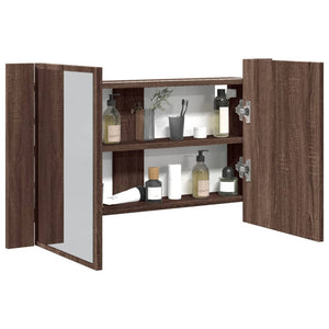 LED-Spiegelschrank Eichenoptik 80 cm