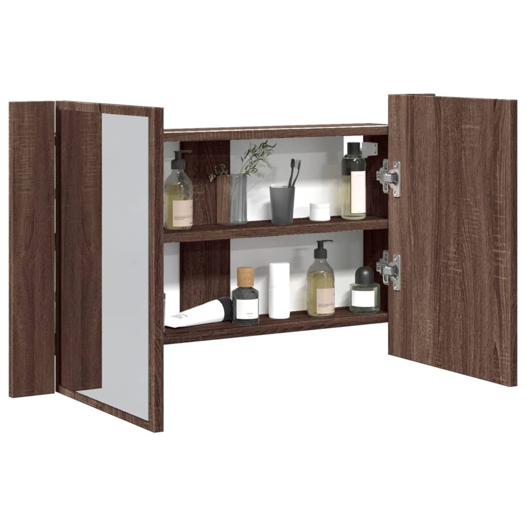 LED-Spiegelschrank Eichenoptik 80 cm
